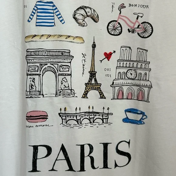 J Crew Factory NWT Paris Graphic Tee - Picture 2 of 7